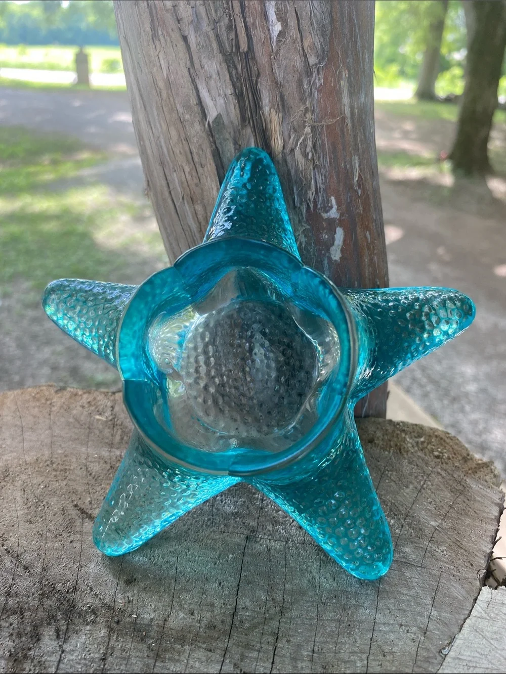 Turquoise Starfish Glass Votive Holder - Picture 1 of 5